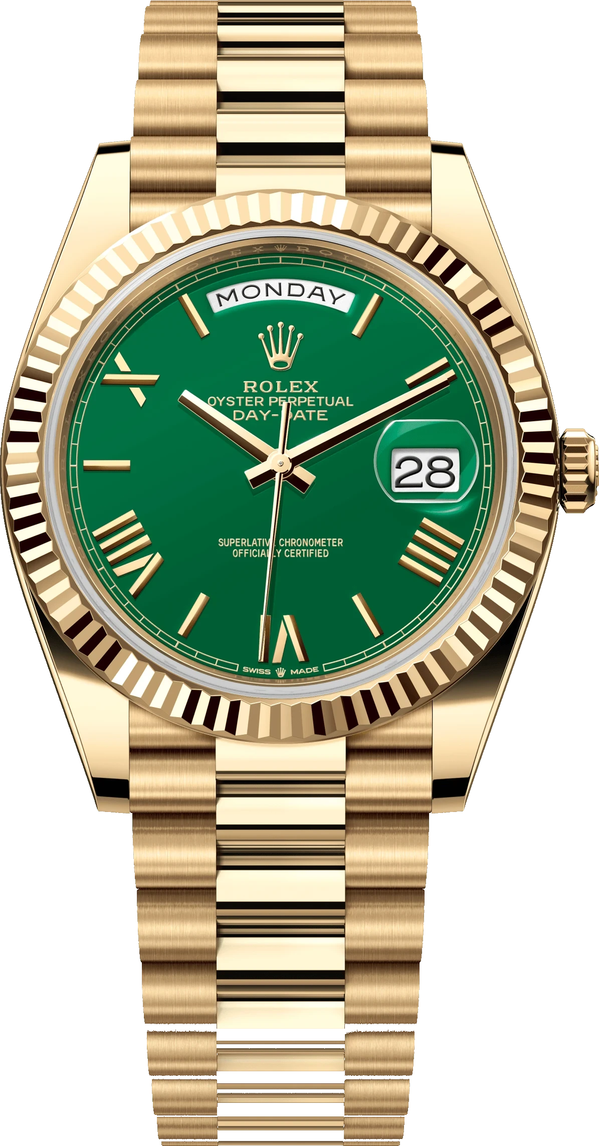 Rolex Day-Date - date 228238 gold green